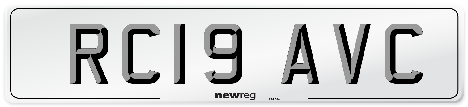 RC19 AVC Number Plate from New Reg